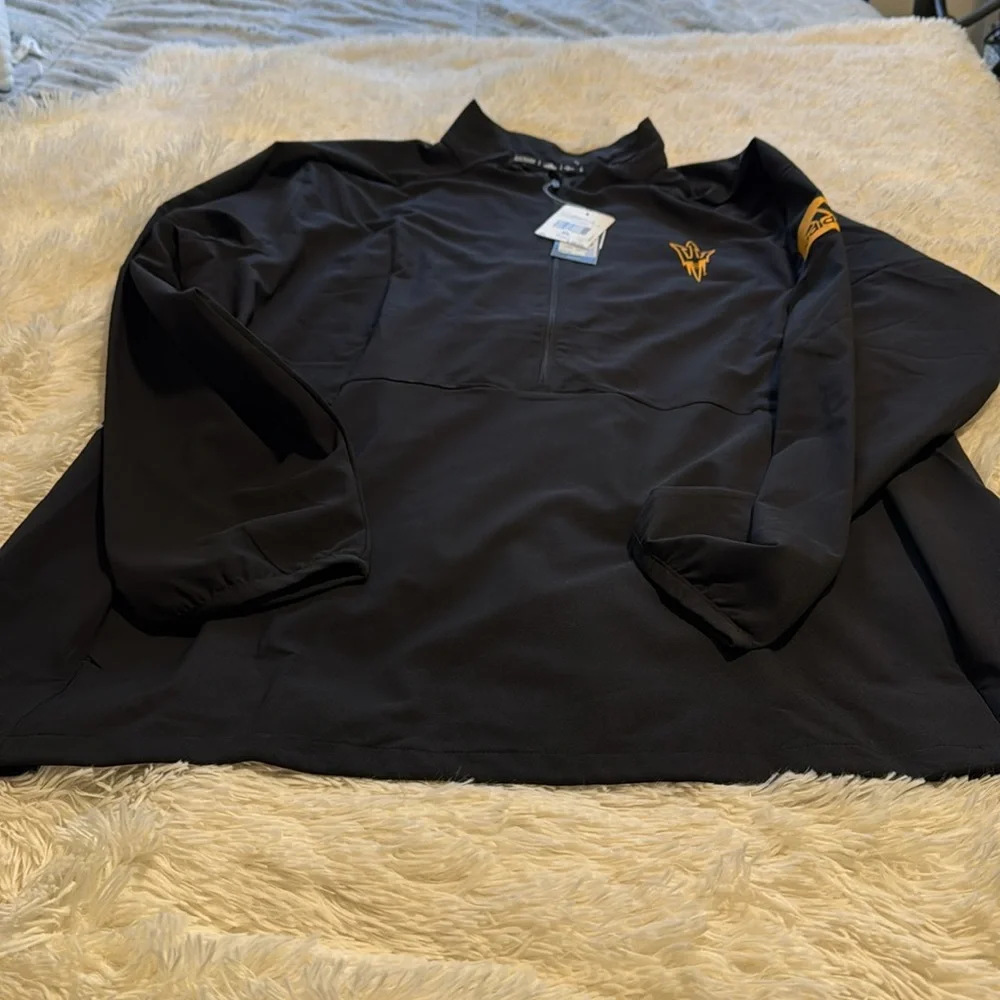 Adidas Arizona State GameMode Windbreaker Jacket Black 1/2 Zip XL NWT - Picture 2 of 13